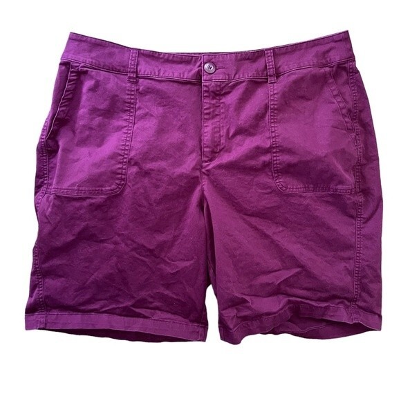 Lame Bryant Purple Burgundy Shorts Women size 18 - Picture 1 of 6